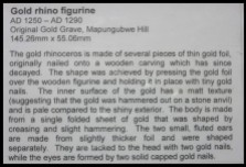 Mapungubwe's interpretative centre has a model of the famous golden rhino